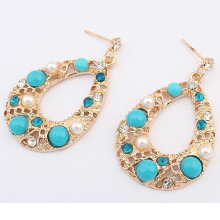 24k Gold Fashion korean Latest Design Diamond Earrings